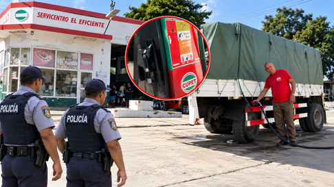 ESCANDALO: militares y policías captados cargando combustible enviado desde EEUU en gasolinera CUPET
