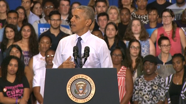 barack obama hace campana en el sur de la florida por  hillary clinton