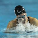 Kristen Romano, de Puerto Rico, compite en los 400 metros combinado individual de los Juegos Centroamericanos y del Caribe en San Salvador, el martes 27 de junio de 2023 (AP Foto/Arnulfo Franco)