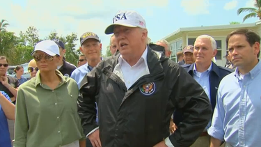 trump visita la florida tras el paso del huracan irma