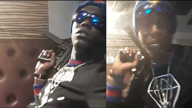 [video] chocolate mc fuerte armado con una ametralladora para protegerse