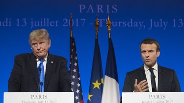 presidente trump se reune en francia con su homologo emmanuel macron