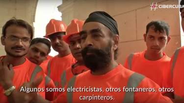 hablan los obreros indios contratados en la remodelacion de hotel en la habana