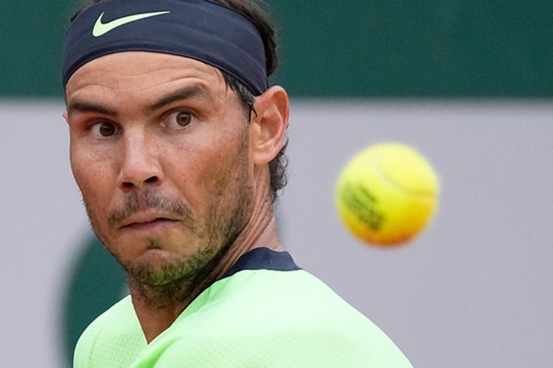 Rafael Nadal durante el partido contra Cameron Norrie en la tercera ronda del Abierto de Francia, el 5 de junio de 2021, en París. (AP Foto/Michel Euler)