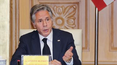 El secretario de Estado de Estados Unidos Antony Blinken durante una reunión en la Oficina de Gobierno, el lunes 11 de septiembre de 2023, en Hanoi, Vietnam. (AP Foto/Minh Hoang, Pool)