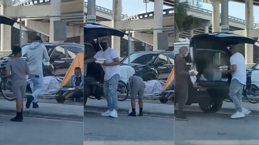 difunden videos de alexander delgado repartiendo comida a personas sin hogar en el downtown de miami