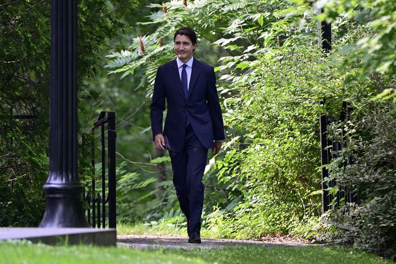 El primer ministro canadiense Justin Trudeau llega a una ceremonia en Ottawa, Canadá, el miércoles 26 de julio de 2023. (Justin Tang/The Canadian Press vía AP)