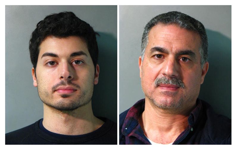 Fotos sin fecha provistas por la polic&iacute;a de Nueva York de Karim Jaghab y su padre Nabil Jaghab. Las autoridades de Long Island informaron que los dos fueron arrestados por hacer fraude con un billete de loter&iacute;a ganador en una tienda de comes
