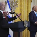 El presidente estadounidense Donald Trump y el primer ministro israelí Benjamin Netanyahu en conferencia de prensa en la Casa Blanca en Washington el 4 de febrero del 2025. (AP foto/Evan Vucci)