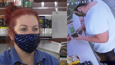 captado en camara quedo un hombre que robo el jarron de propinas de una estacion de servicio en hialeah