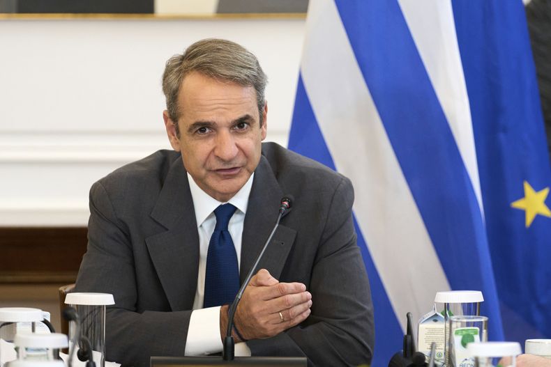 El primer ministro griego Kyriakos Mitsotakis en Atenas el 30 de junio del 2025. (AP foto/Petros Giannakouris)
