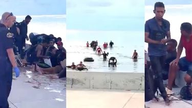captan en video momento en que 17 balseros cubanos llegan a costas de key west