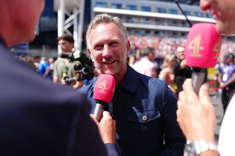 El exjefe de Red Bull Christian Horner en el Gran Premio de Gran Bretaña el domingo 5 de julio del 2026. (David Davies/PA via AP)
