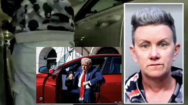 cubana anti-trump  arrestada por causarle danos a un tesla en el mall de aventura