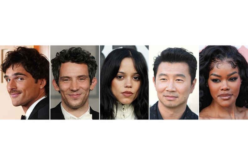 Esta imagen compuesta muestra a las siguientes personas en Los Ángeles: de izquierda a derecha, Jacob Elordi el 15 de marzo de 2026, Josh OConnor el 17 de noviembre de 2025, Jenna Ortega el 22 de mayo de 2026, Simu Liu el 9 de mayo de 2026 y Teyana Taylor el 29 de abril de 2026. (Foto Jordan Strauss/Richard Shotwell/Chris Pizzello/Invision/AP)