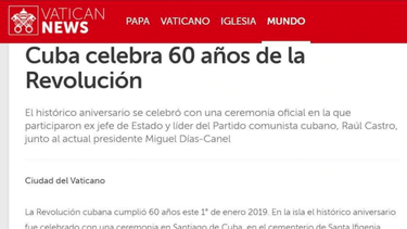 vaticano elimina articulo que celebra 60 anos de la revolucion cubana