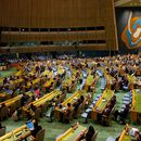 El presidente ucraniano Volodymyr Zelenskyy habla en la Asamblea General de las Naciones Unidas, en Nueva York, el 23 de septiembre del 2026. (AP Foto/Seth Wenig)