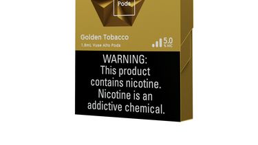 Esta imagen proporcionada por Reynolds American en junio de 2024 muestra el empaque de los cigarrillos electrónicos Vuse Alto. (Reynolds American vía AP)