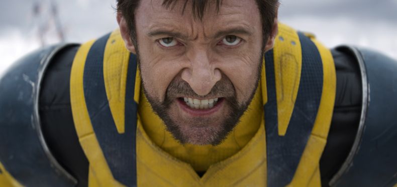 En esta imagen proporcionada por 20th Century Studios/Marvel Studios, Hugh Jackman como Wolverine/Logan en una escena de Deadpool & Wolverine. (20th Century Studios/Marvel Studios vía AP)