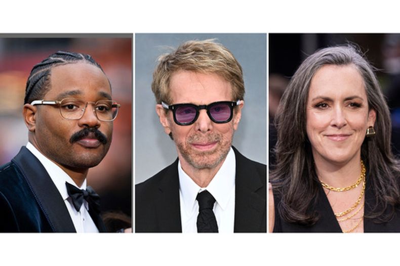 Esta combinación de imágenes muestra al cineasta Ryan Coogler, de izquierda a derecha, y a los productores Jerry Bruckheimer y Emma Thomas. (Foto AP)