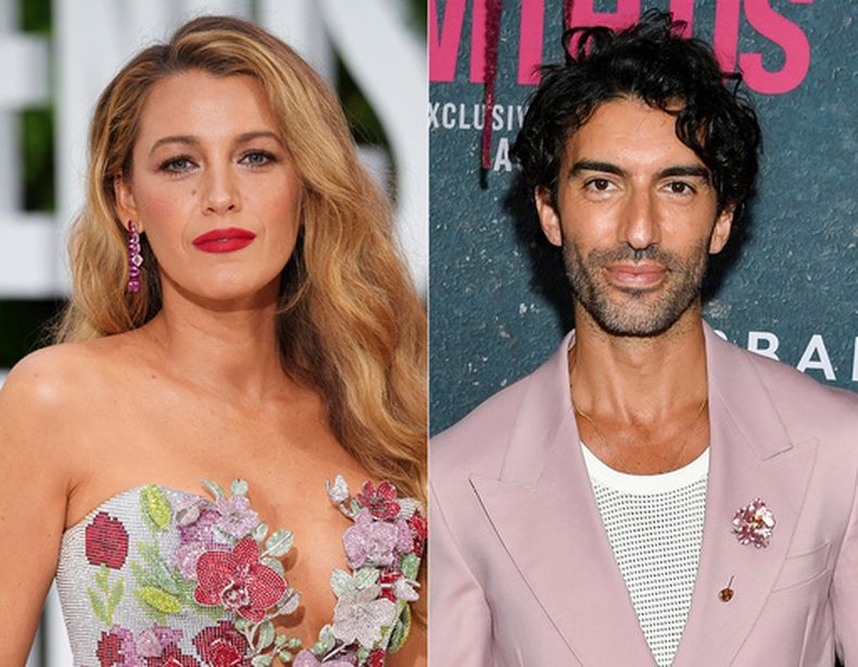 Esta combinación de imágenes muestra a Blake Lively en la proyección en Londres de la película It Ends With Us el 8 de agosto de 2024 (izquierda) y a Justin Baldoni en el estreno mundial de la película en Nueva York el 6 de agosto de 2024. (Foto AP)