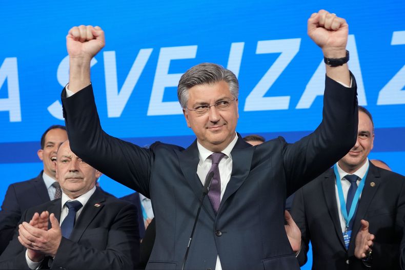 El primer ministro croata Andrej Plenkovic en Zagreb, Croacia, el 18 de abril de 2024. (Foto AP /Darko Vojinovic)