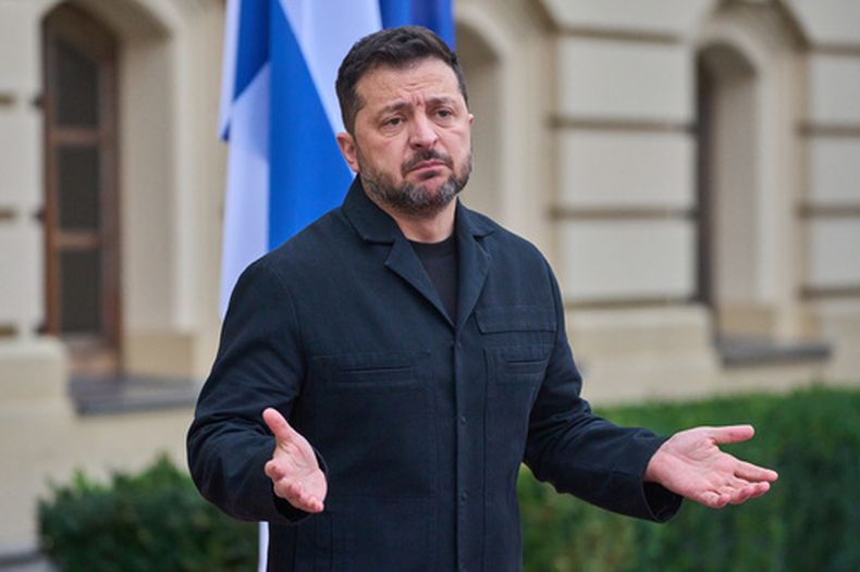El presidente ucraniano Volodymyr Zelenskyy en Kiev, Ucrania, el 22 de octubre del 2026. (AP foto/Efrem Lukatsky)
