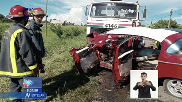 accidente de transito  entre una pipa de cupet y un  almendron en pinar del rio deja un saldo inicial de 4 muertos