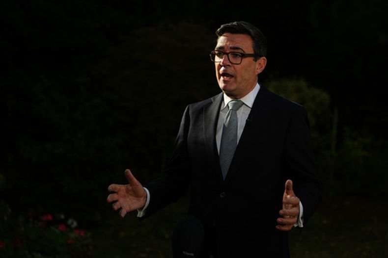 El primer ministro británico Andy Burnham en Londres el 12 de agosto del 2026 (AP foto/Kin Cheung, Pool)