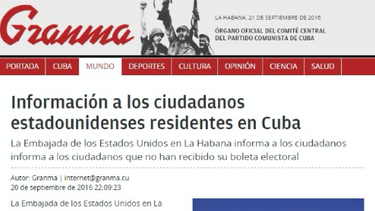 granma convoca a elecciones en eeuu