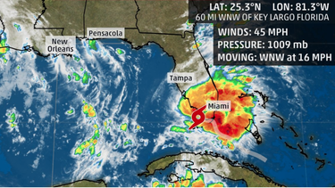 en vivo: trayectoria de la tormenta tropical gordon en su paso por el sur de la florida