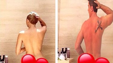 americateve | El actor y cantante se desnudó el sábado para imitar a la controversial fotografía de la estadounidense en la que aparece desnuda tomando una ducha en Puerto Rico.