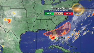 la tormenta tropical emily se aproxima a la costa oeste de florida
