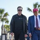 El presidente electo Donald Trump y el multimillonario Elon Musk antes del lanzamiento del cohete Starship de SpaceX en Boca Chica, Texas, el 19 de noviembre del 2024. (Brandon Bell/Pool via AP)