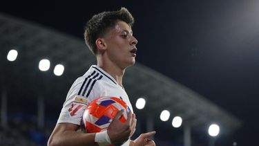 Arda Guler del Real Madrid durante el partido contra Getafe en la Liga de España, el miércoles 23 de abril de 2025, en Getafe. (AP Foto/Manu Fernández)