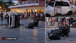 grave accidente en marianao, la habana: un moskvitch termina volcado y reportan un conductor herido de gravedad