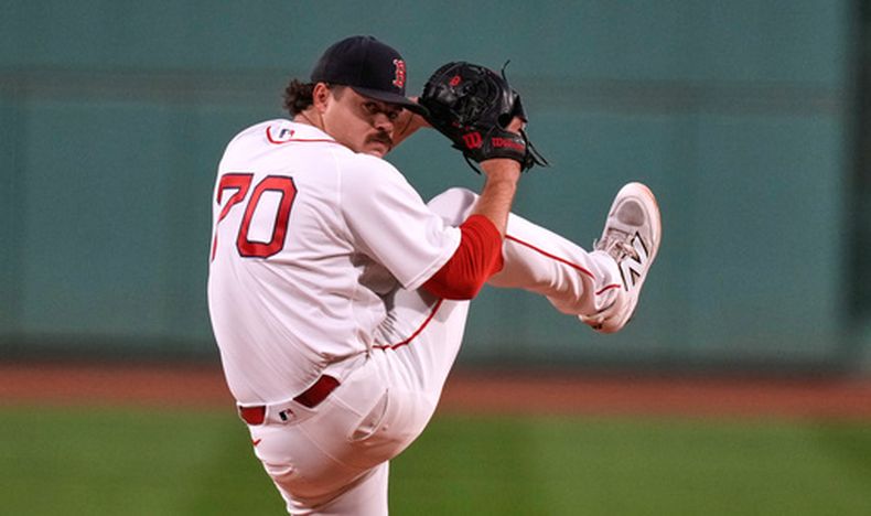 Payton Tolle de los Medias Rojas de Boston lanza contra los Guardianes de Cleveland, el martes 22 de septiembre de 2026, en Boston. (AP Foto/Charles Krupa)