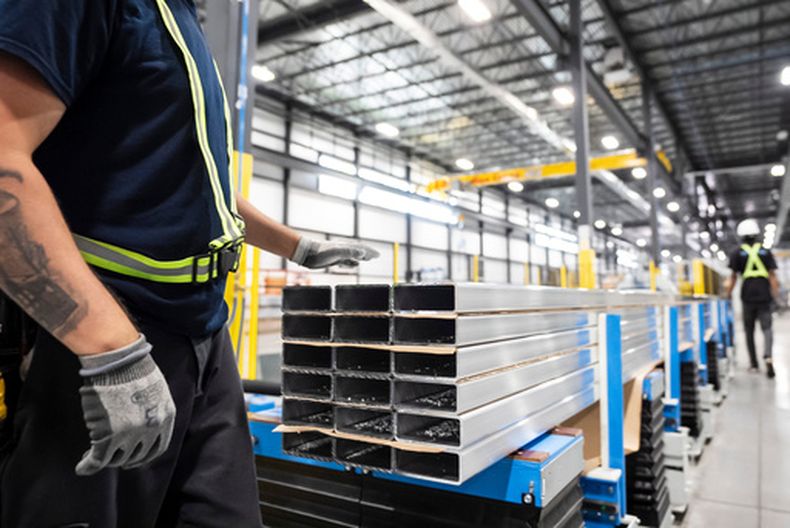 La fábrica de aluminio Magna Aluminum Profile en Salaberry-de-Valleyfield, Quebec, Canadá, el 3 de septiembre del 2025. (Christopher Katsarov/The Canadian Press via AP)