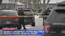 En esta escena tomada de un video proporcionado por WLS-TV ABC 7 Chicago, las autoridades trabajan en una escena del crimen en Joliet, Illinois, el lunes 22 de enero de 2024, tras descubrir a varias personas baleadas y asesinadas en tres lugares desde el domingo en suburbios de Chicago. (WLS-TV ABC 7 Chicago via AP)
