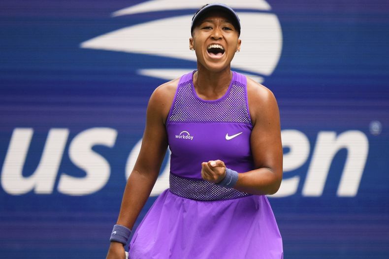 La japonesa Naomi Osaka reacciona después de conseguir un punto contra la estadounidense Hailey Baptiste durante la segunda ronda del campeonato de tenis del Abierto de Estados Unidos, el jueves 28 de agosto de 2025, en Nueva York. (AP Photo/Yuki Iwamura)