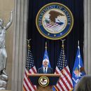El secretario de Justicia de Estados Unidos, Merrick Garland, habla durante una conferencia anual en la sede del Departamento de Justicia en Washington, el jueves 12 de septiembre de 2024. (AP Foto/Jose Luis Magana)