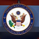 ARCHIVO - El sello del Departamento de Estado de EEUU fotografiado en la Agencia de Pasaportes de Washington, el 12 de julio de 2016. (AP Foto/Alex Brandon/Archivo)