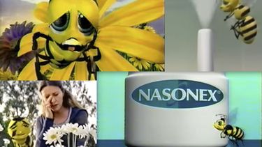En esta combinación de imágenes de video aparecen escenas de comerciales de televisión del medicamento Nasonex, transmitidos en Estados Unidos en la década de 2000. (AP Photo)