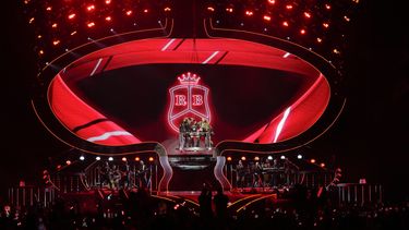 La banda mexicana pop RBD durante su concierto en el Foro Sol de la Ciudad de México el jueves 30 de noviembre de 2023. (Foto AP/Eduardo Verdugo)