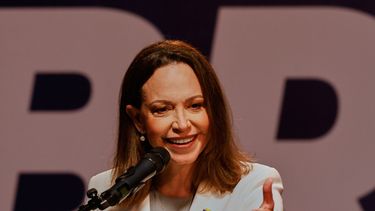 La líder de la oposición venezolana, María Corina Machado, ofrece una conferencia de prensa en Caracas, Venezuela, el jueves 29 de octubre de 2026. (Foto AP/Pedro Mattey)