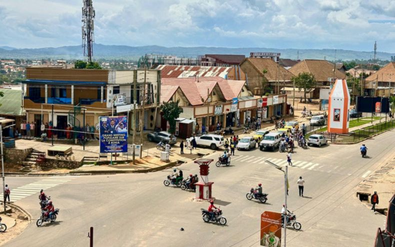 Vista general de Bunia, donde se ha confirmado un brote de ébola, en la provincia de Ituri, República Democrática de Congo, el 15 de mayo de 2026. (AP Foto)