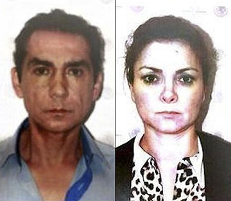 Fotos distribuidas por la Procuradur&iacute;a General de M&eacute;xico el 5 de noviembre del 2014 del ex alcalde de Iguala Jos&eacute; Luis Abarca (izq) y su esposa Mar&iacute;a de los Angeles Pineda, tras su arresto en la ciudad de M&eacute;xico. Despu&e