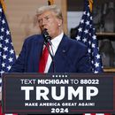 El expresidente Donald Trump da un discurso en Clinton Township, Michigan, el miércoles 27 de septiembre de 2023. (AP Foto/Mike Mulholland)