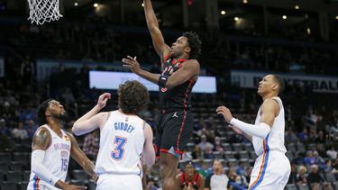 Raptors hilvanan siete triunfos al vencer 117-98 a Thunder