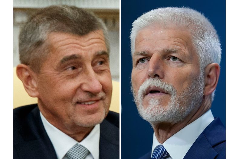 A la izquierda, el primer ministro checo Andrej Babis, el 7 de marzo del 2019 en Washington, y a la derecha el presidente de la República Checa Petr Pavel en Washington, el 10 de julio del 2024. (AP fotos/Evan Vucci, Matt Rourke)